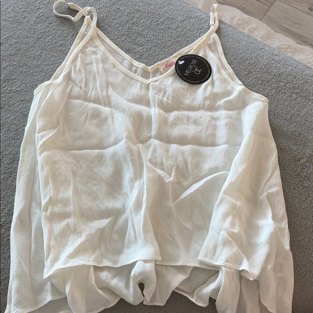 Alythea White Sheer Camisole Top